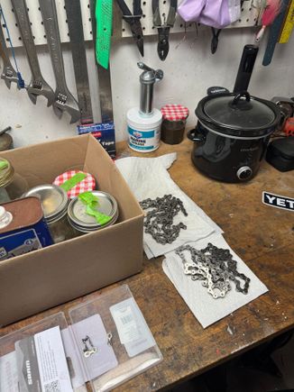 Second hand acetone cleans resin. Not sure if second hand white gas has a use. 