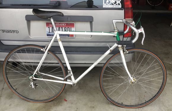 Seat post raised to enable mounting in a repair stand.