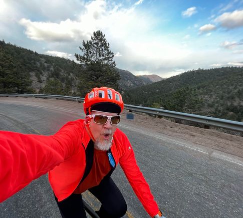Current day, 2015 Specialized Tarmac heading home up Super James out of Boulder, Colorado.
