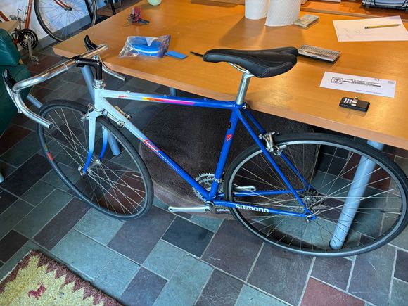 1987 Specialized Allez Team by David Tesch ready for cables, bar tape, pedals and brake lever hoods