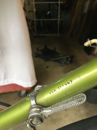 Owner had etched his initials and SSN into the down tube! Last three digits haven't rusted yet.