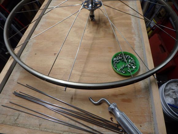 Getting the DS spokes ready for the install. 