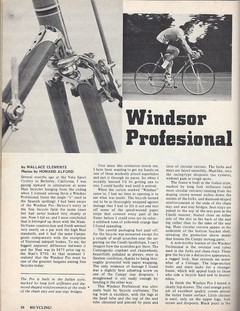 Road Test/Bike Review (1975) WINDSOR Profesional Bike Forums
