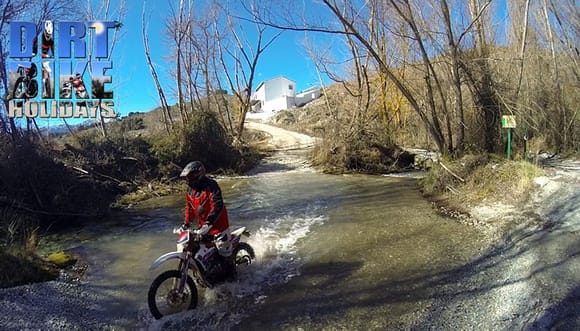 water crossing with Dirt Bike Holidays