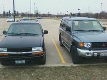 Big Black and my girlfriends Mitsubishi Montero. mines better