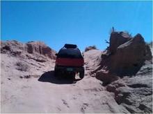Climbing some sand stone