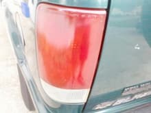 Blazer's tail lights after they have been professionally restored.