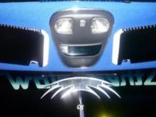 The dome lights, outside temp, and sunroof controls.