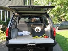 My trunk with a sweet subwoofer!