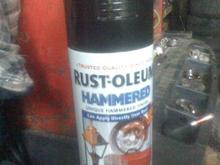 Black Rust-Oleum Hammered Paint....has a nice texture