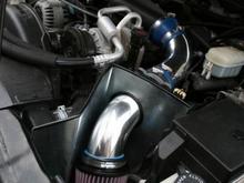 Ebay Chrome pipe intake w/ K&amp;N filter and home made heat shield