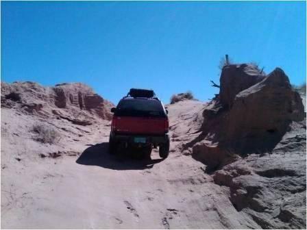 Climbing some sand stone