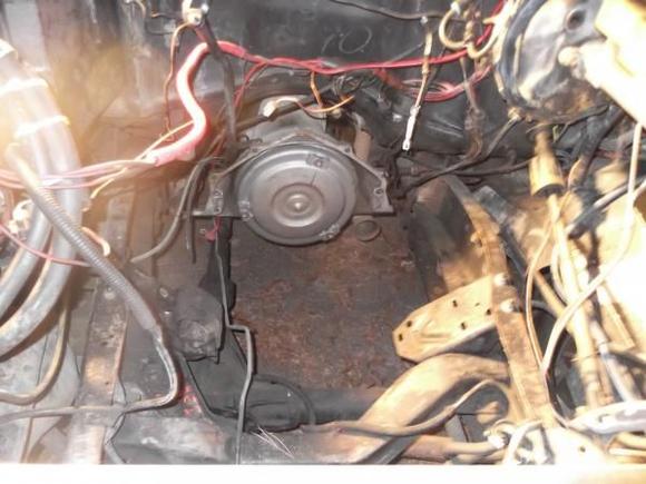 No motor, rust, grease, and a bird nest of wiring.