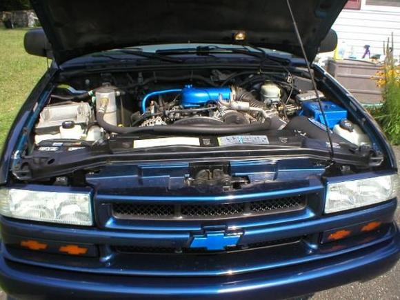 fuse box and Throttle body cover and air tube painted, anodized blue..