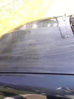 Almost all the hood got strached. Sorry I can't spell to save my life.