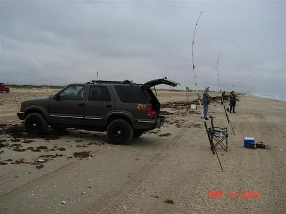 Surf cast fishing