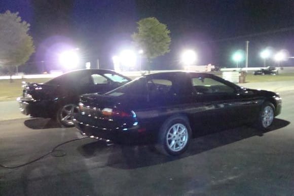 me and a buddy filling our tires back up for the trip home