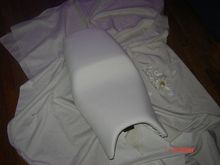 white leather seat,doesnt get as dirty as the suede one did.just use the 10.00 can of lowes fabric glue,and cheap lowes staple gun, got alot of offers locally to seats!