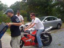 getting ready to ride