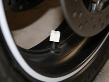 Valve cap made from a white lego