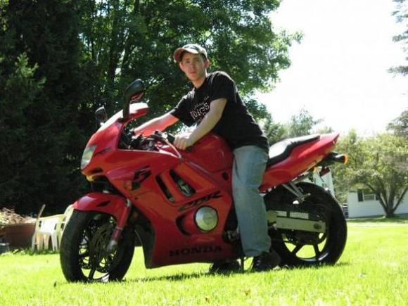 Backyard shot, this is when I first got the bike