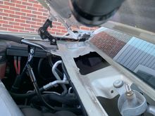 Fresh air intake cover with bad seal and note opening to hvac directly below