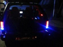 blue reverse tail lights