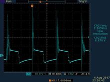 O'scope of the sparks plug voltage on the coil..