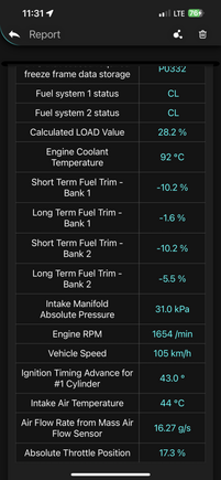Freeze frame data storage 