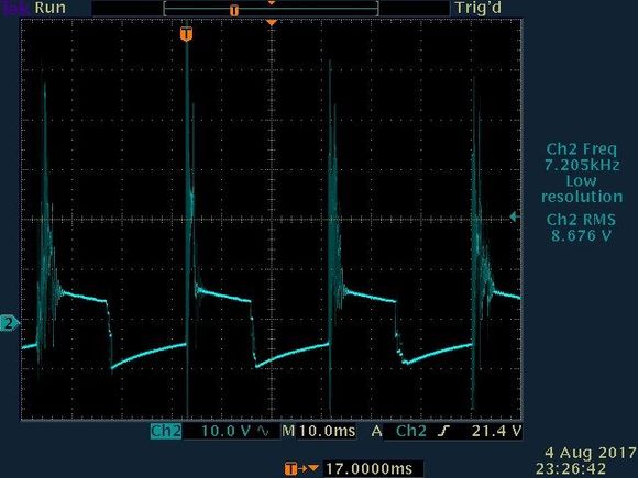 O'scope of the sparks plug voltage on the coil..