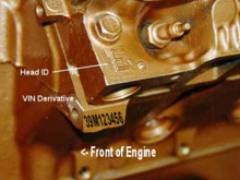 Left side of engine under front left spark plug