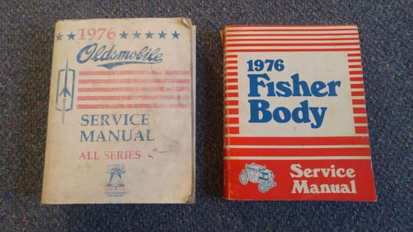 '76 Oldsmobile Chassis and Body Manuals ($25 each or $40 for the pair)