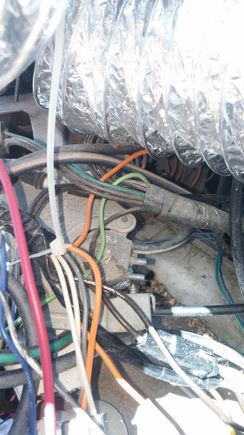 White striped vacuum hose at the top, these 3 are at the back of the temp control inside the car. Should there be something attached to the other 2?