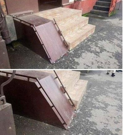 By law, every business must have a wheelchair ramp