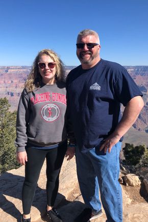 This photo was taken last summer in the Grand Canyon. Do I LOOK like a senior citizen?! Does my wife look young enough to pass as my daughter?!