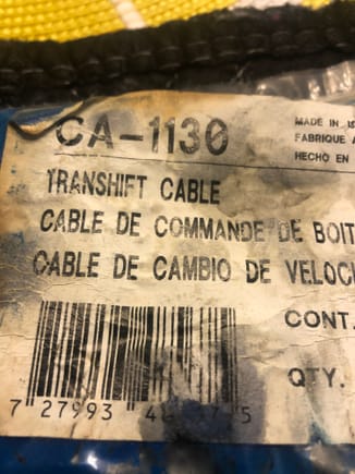 Shifter cable for G body with 2004R trans. I ordered this cable as a spare for my 87 Cutlass. Since I sold the car 8 years ago, I’m guessing I’ll never need it. $25 make offer