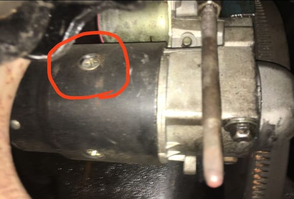 Another question - this car has no clutch return spring - csm shows the location on the original starter where this red circle is - if I order a clutch return spring kit - do I attach it to this bolt? Can I ever remove this bolt without screwing up the starter? Or is there another location for it?