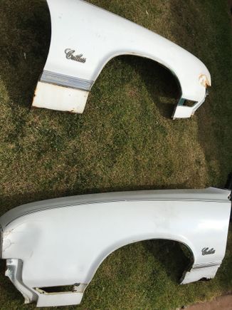 Left and right front fenders