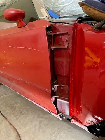 It is so much easier to do this work with the fender off the car.  Next week, I�ll start the door removal