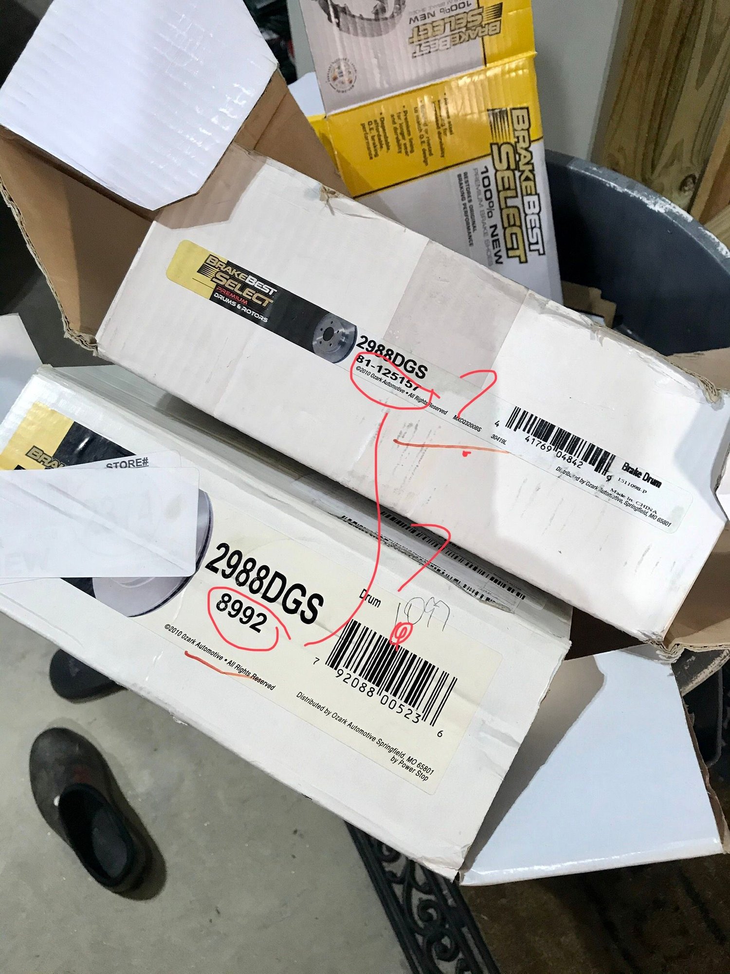 Brake drums from Oreilly’s