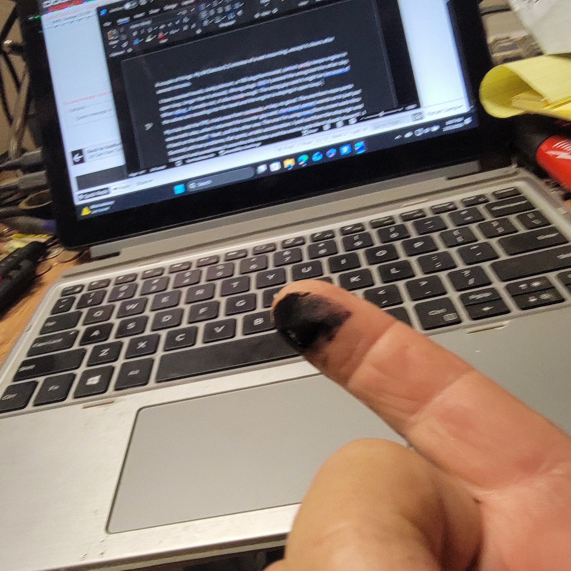 Not much oiliness, just more soot than it should be.