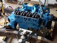 Engine in place and centered and leveled. 