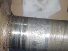 Passenger Side Axle Shaft. Heavily pitted and rough.