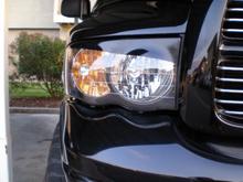 tinted marker light, black housing, eyelids