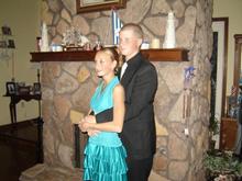 My gal and I at homecomming two years ago. She drives my white dodge, Stalian, at the moment
