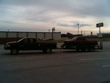 towing another friends truck haha he didnt want to see if he could pull me