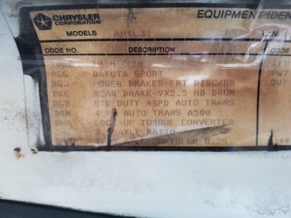 After a bit of cleaning you could actually read that label and learn a little about this old truck and the options it came with.