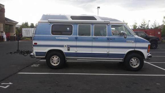 1989 Dodge RamVan B250. 2.5 in suspension lift and 31 in AT tires.