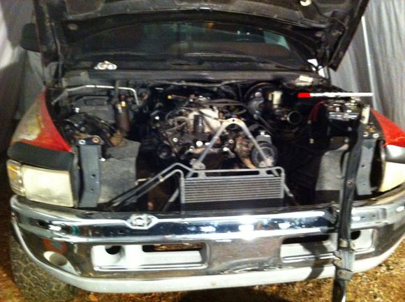 When taking radiator my dad thought the transmission cooler was an old a/c line and cut the rubber part of lol but should be ready to rock by tomorrow