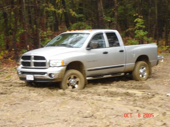 Stuck in the mud - BF Goodrich Rugged Trail T/A tires have no traction in wet clay.